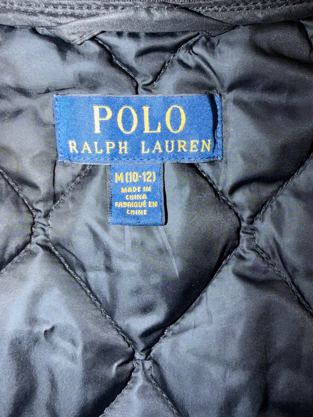 Ralph Lauren Black Quilted Jacket with Brass Snap
